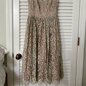 Pink/champagne lace overlay Eliza J formal dress